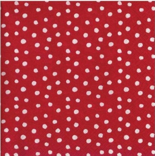 Polka Dot Red Cocktail Size Napkins