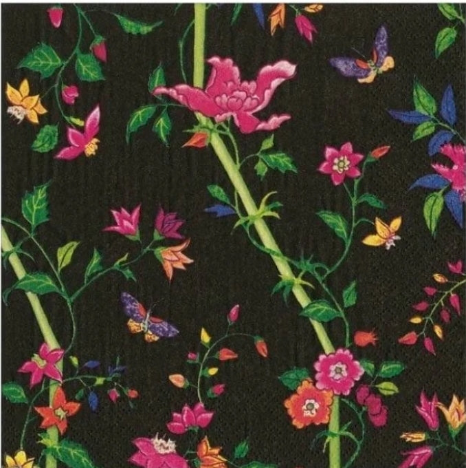 Asian Flower Garden Cocktail Size Napkins