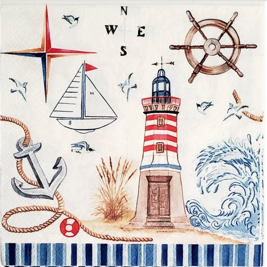 Lighthouse Luncheon Size Napkins