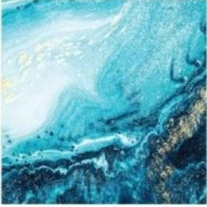 Ocean Abstract Wave Cocktail Size Napkins