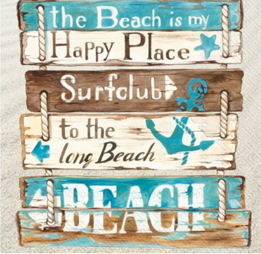 Beach Sign Cocktail Size Napkins