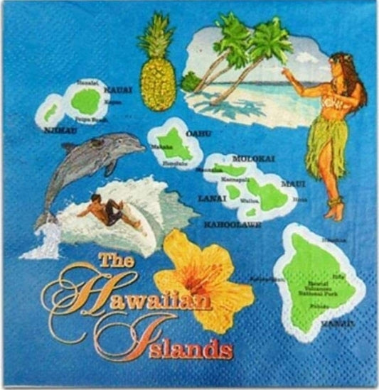 Tropical Retro Hawaii Cocktail Size Napkins