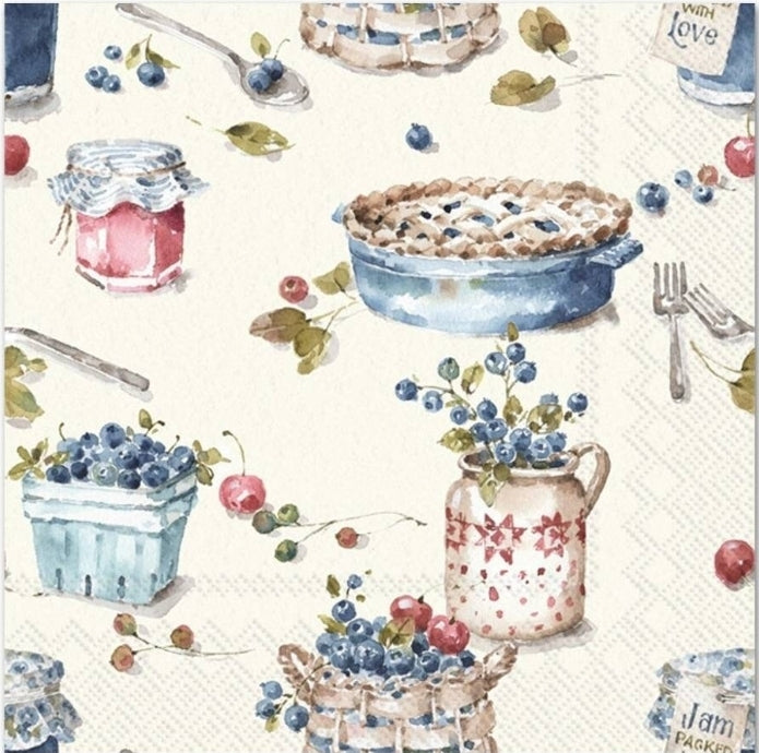 Blueberry Pie Luncheon Size Napkins