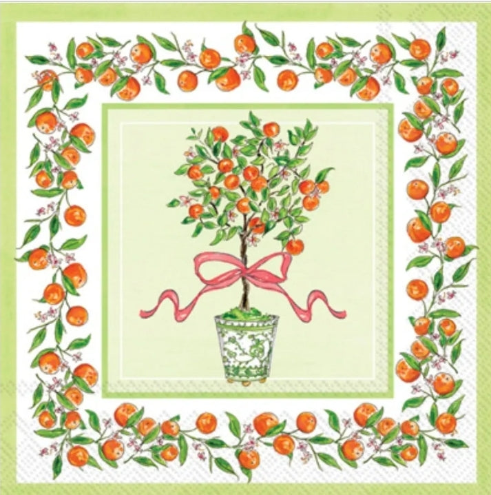 Topiary Orange Cocktail Size Napkins