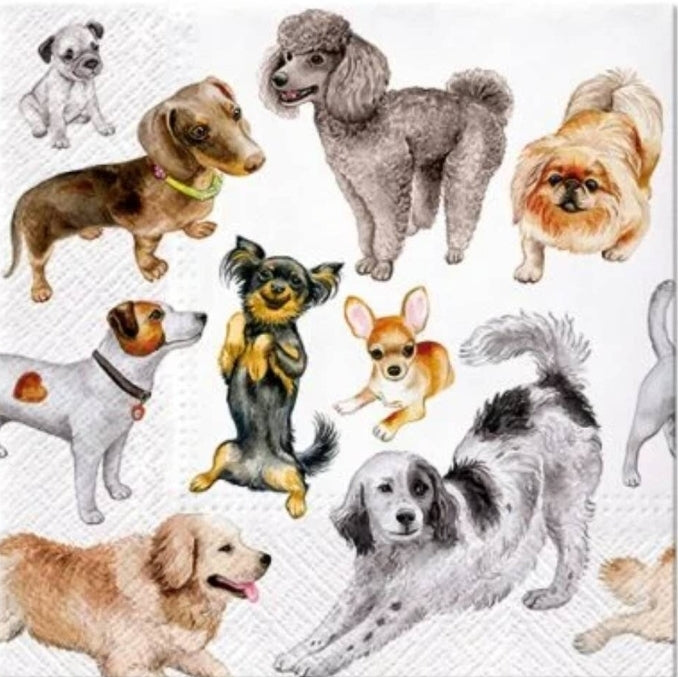 Dog Collage Luncheon Size Napkins